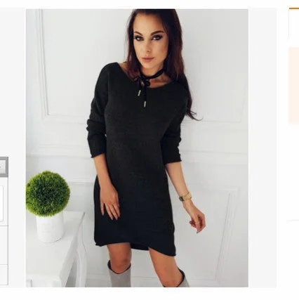 button down mini dressesSmoky Mountain Sweater Dress - Black