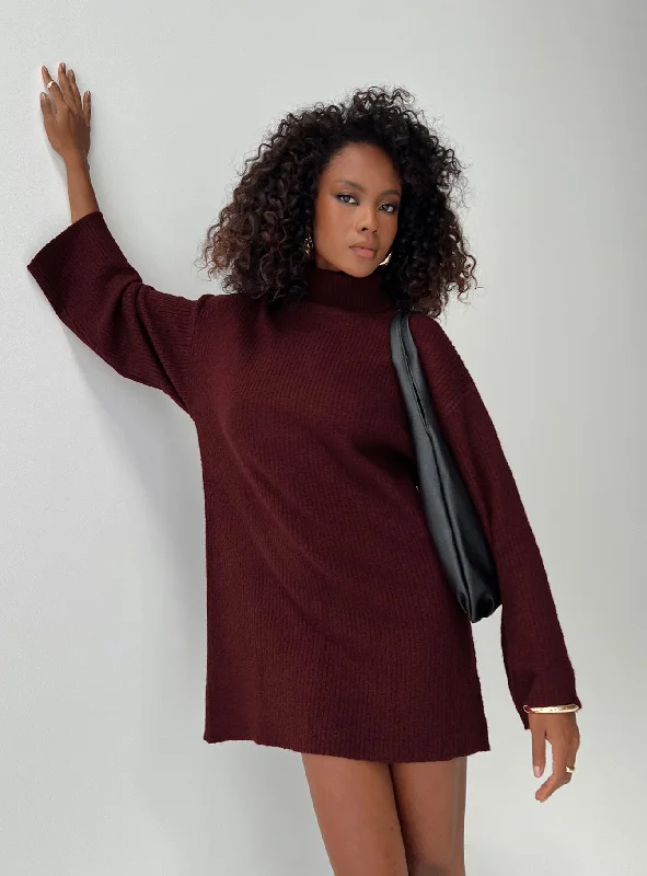 custom made mini dressesSonelle Knit Mini Dress Burgundy