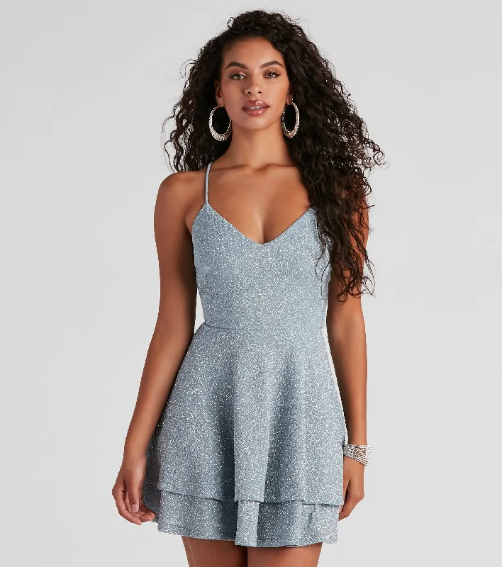 purple mini dressesSteal The Spotlight Skater Dress