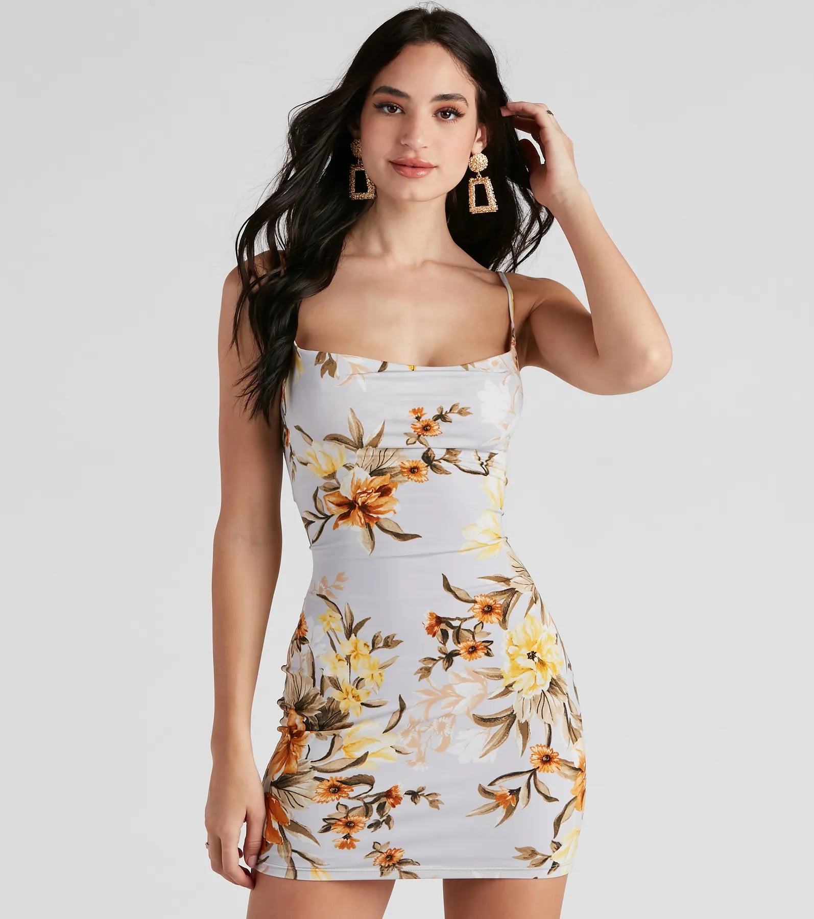 formal lace mini dressesSweet Floral Knit Mini Dress