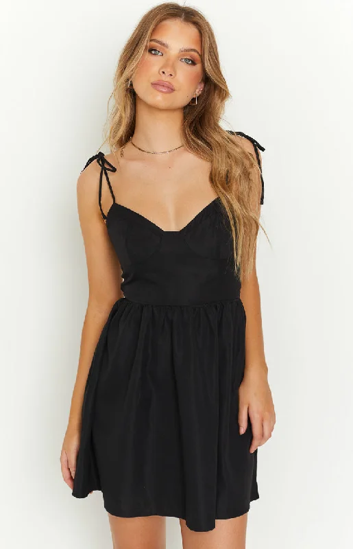 belted mini dressesTisha Black Mini Dress
